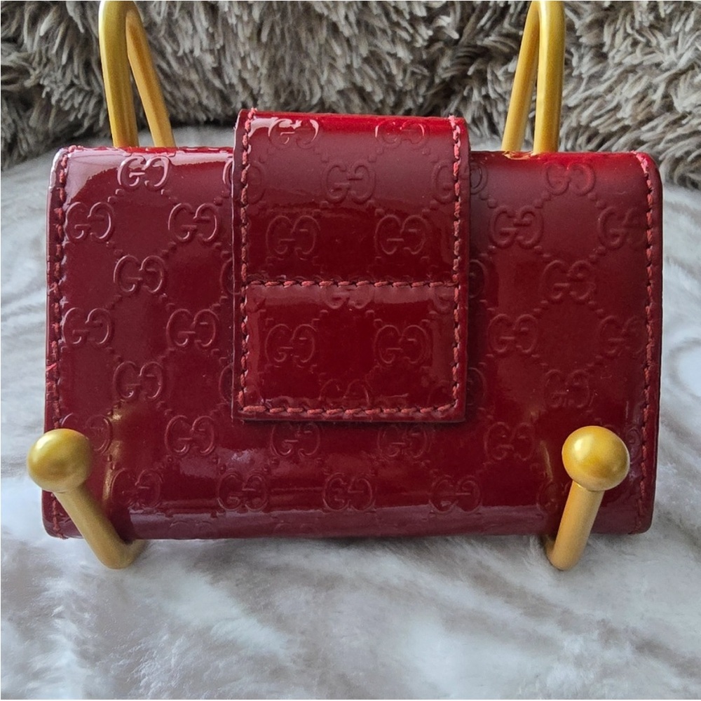 Gucci Patent Microguccissima Heart Key / card holder Case - Picture 3 of 10